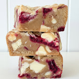 Raspberry & White Choc Blondie - 1/2 Slab