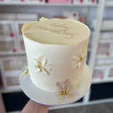 Beige Floral Cake