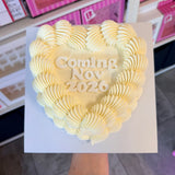 Gender Reveal Heart Vintage Cake