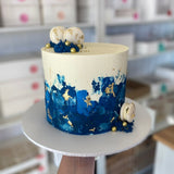 Navy & Macaron Cake