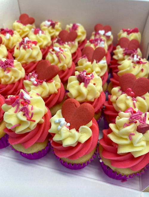 Hot Pink Love Cupcakes